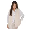 Womens Fur Faux Women Vest Autumn Female Waistcoat Coat Warm Solid Color Jacket Open Stitch Sleeveless T419 230904