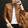 Мужской кожаный мужской костюм из искусственной кожи, приталенный короткий пиджак, модная куртка, уличная одежда, повседневный пиджак, мужские куртки, верхняя одежда 230904