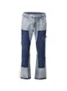 Męskie dżinsy High Men Street Retro Ink Patchwork Ratchwork Ripped Flare Pants i kobiety Prosto Casual OversizeS 230904