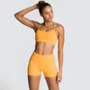 Active Sets Gym Womens Outfits 2023 Workout Clothes For Women Sportwear Lycra Sports Bra Shorts Set Fitness Clothing Wear Yellow224j