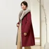 Womens Fur Faux Imitation Mink Liner Midi Coat Winter Plus Velvet Warm Hooded Drawstring Slim Waist Women Parka Jacket Overcoat 230904