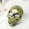 Plastikgeister Erwachsene Horrormaske Gold Sier Skull Face Unisex Halloween Maskerade Party Masken Prop Fy3786 s