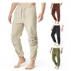 Männer Trainingsanzüge 2023 Baumwolle Leinen Kordelzug Elastische Taille Freizeit Sport Jogging Yoga Hosen Dünne Lose Weiche QuickDry Casual Track 230904