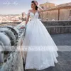 Abiti casual di base Splendide applicazioni Abito da sposa con maniche lunghe con perline Abito da sposa 2023 Abito da sposa vintage con scollo tondo romantico Personalizzato LST230904