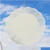 Sublimationsrohlinge Großhandel Blank Wind Spinner 10 Zoll Aluminium Spinner Outdoor Hängende Gartendekoration Metall Beide Seiten bedruckbar Dhtfp