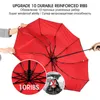 Umbrellas Windproof Double Automatic Folding Umbrella Female Male Ten Bone Car Luxury Large Business Men Rain Women Gift Parasol 230905