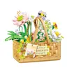 Blocks Creative Flower Series Summer Sunshine Flower Basket Decorative Ornaments Buildblocks Toys Gifts R230905