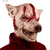 Party Masks Halloween Scary Masks Fancy Dress Party Horror Pig Head Mask Animal Cosplay Costume Accessories Latex Mask T230905