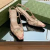 Hakken Geklede schoenen Designer Sandaal koeienhuid Sexy Veelzijdig Kristal Strass slingbacks 7,5 CM Hoge Hak Sandalen 35-42 Elegante Kat hak Dames Ontwerpers Schoen met doos