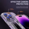 Transparent Phone Case With Card Holder Clear Acrylic Hard Phone Case For iPhone 15 Pro Max 6P 7P 8P X/S XR XS 11 12 114 S10 Note20 S20 S23 Ultra S24