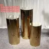 3pcs Wedding Shinny Gold Round Plinths Cylinder Pedestals Cake Stand Backdrop Other Bakeware2281