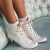 New Fashion Women Low Kitten Heel Ankle Boots Victorian Round Toe PU Leather Shoes Steampunk Lace Up Retro Jeans Boots For Girls Party Shoes 35-43