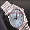 Luxury High Quality Watch top Automatic mens watch 41mm PLATINUM II President GLACIER Blue Diamond 218206 Stainless Steel2964