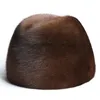 BeanieSkull Caps Inverno Engrossado Genuíno Mink Fur Bomber Hat para Homem BlackBrown Tag Idosos Orelha Quente Chapeau Motocicleta Estilo Russo 230904