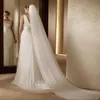 2 niveaux 3 mètres voile de mariée long tulle doux blanc ivoire voiles de mariage accessoires de mariée en stock deux couches couvre-chef mariée Veils2467