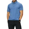 LL-R512 Tenue de yoga Polo unisexe T-shirts Vêtements de sport Exercice Vêtements de fitness Vêtements de sport Chemises d'entraînement Col rabattu Hauts Manches courtes Élastique Séchage rapide