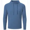 Sweats à capuche pour hommes Sweatshirts à manches longues pour hommes UPF 50 Rash Guard à capuche Fitness survêtement course Jogger chemise athlétique à capuche pêche randonnée chemises d'entraînement 230905