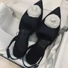 Sukienka buty nowe sandały z kwiatami klamry kobiety wysokie obcasy spiczaste buty ślubne kobiety Mary Jane Low Heels Sandalias de las Mjeres J230905