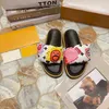 Designer slippers high-quality rhinestone with sandals open toe thick sole embossed flat bottom luxurious embroidered casual bread slippers