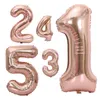 Autres fournitures de fête d'événement 40 pouces Rose Gold Numéro Ballon Anniversaire Décoration de mariage Ballons de feuille numérique gonflable hélium Balon jouet en gros 230905