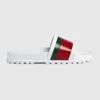 Hommes Femmes Pantoufles Mens Stripe Mousse Slide Bloom Designer Caoutchouc Noir Poursuite Piscine Flora Maison Chaussures Rouge Blanc Été Plage Sandales