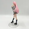 Finger Toys 18cm älskling i Franxx 02 Anime Girl Figure School Uniform Zero Two Sexy Action Figure vuxen Colletible Model Doll Toys Gift