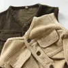 Gilet Toldder veste sans manches vêtements pour enfants garçons Boutique vêtements printemps automne 1-6 ans Cardigans gilet en velours côtelé gilet 230904