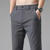 Pantaloni da uomo Autunno Stretch Coreano Casual Slim Fit Elastico in vita Jogger Pantaloni classici da lavoro Uomo Nero Grigio Blu 2838 230904