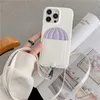 Custodia per telefono Vogue in pelle con cappello a tracolla di lusso per iPhone 14 13 12 11 Pro Max Durevole ed elegante, sottile, protettiva, morbida, con slot per carte, portafoglio, cover posteriore, antiurto