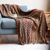 Coperte Coperta bohémien Copridivano Fodera in maglia geometrica per divano poltrona letto Plaid Boho Coperta decorativa Cobertor Manta Deken 230904