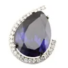 Newest design Silver pendant natural tanzanite stone necklace Women pendant necklace