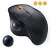 Mice Mouse Trackball 2 4G nirkabel RGB tetikus ergonomis dapat diisi ulang Rollerball 3 perangkat koneksi untuk PC iPad Mac 230905