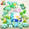 1Set Dinosaur Foil Balloons Garland Arch Kit Latex Balloon Chain Forest Animals Birthday Party Decorations Kids Toys Baby Shower G185u