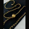 Designer cintura correntes mulheres vintage cinto colar corrente de pele de carneiro marca de luxo bola colar cintura decorativa marcada carta ouro link cintura cinto de corrente 2024