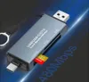 Lettore di schede Scheda di memoria interna CF 3 in 1 SD Lettore di schede SD USB Fotocamera reflex tipo C Testa convertitore a doppio scopo