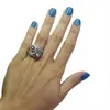 Antique Art Deco 925 Srebrny rubinowy biały szafirowy pierścień rocznicowy Prezent powiedz rozmiar 5 127613718