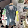 Kadın Ceketler Pembe Örme Dikiş Denim Ceket Modeli Şık Şık Sonbahar Kış Korece Versiyon Gevşek Rüzgar Gözden Geçirme Jean Outwear Kadın 230904