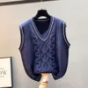 Gilet Cappotto lavorato a maglia Maglione da donna primaverile e autunnale Scollo a V alla moda sciolto