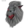 Party Masken Anime Werwolf Masken Halloween Latex Gummi Cosplay Wolf Kopf Haar Maske Werwolf Handschuhe Kostüm Party Scary Decor Kostüme T230905