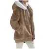 Femmes laine mélanges hiver mode manteau décontracté à capuche fermeture éclair dames vêtements cachemire automne femmes polaire veste couleur unie manteaux 230905