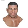 Máscaras de festa Realista Homem Negro Modelo Masculino Máscara de Látex Disfarce Boxer Ali Full Overhead Máscara Acessório T230905