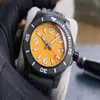 Movimento automatico impermeabile di alta qualità da 43 mm quadrante arancione orologio da uomo cinturino in gomma per il sudore300F