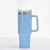 Tasse de voiture en acier inoxydable de 40oz, double couche sous vide, tasse isolante de grande capacité, tasse portable d'extérieur avec poignée en paille, bouteille d'eau