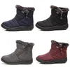 Senhoras quentes botas de neve zíper lateral luz algodão sapatos femininos preto vermelho azul cinza no inverno esportes ao ar livre tênis color4