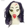 Party Masks Halloween Party Horror Evil Demon Latex Mask Cosplay Costume Props Scary Funny Jester Masks T230905