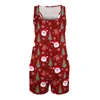 Women's Tracksuits Pyjamas For Women Casual Christmas Print Tank Tops Shorts Sleeveless Suit Pajama Set Sleepwear Teen Pajamas