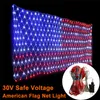 Guirlande lumineuse LED drapeau américain 30V, ornements suspendus, décoration de jardin, filet lumineux de noël, féerique d'extérieur étanche, 259h