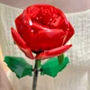 Blöcke Einzelne Romantische Rot/Rosa/Blau Kreative Rose Blumenstrauß Bausteine Für Immer Liebe DIY Spielzeug Für Mädchen geschenk R230905