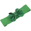 Hot kf-Green Faux Leather Flower 7.5cm Wide Elastic Cinch Belt for Woman