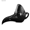 Máscaras de festa Plague Doctor Máscara Adulto Steam Punks Assustador PU Bird Doctor Schnabel Masque Halloween Cosplay Bico Maske Prop Carnaval T230905